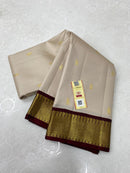 Half White Korvai Kanchipuram Silk Saree