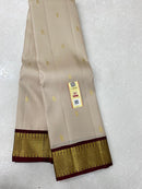 Half White Korvai Kanchipuram Silk Saree