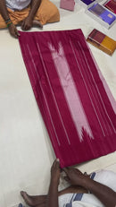 No Zari Pink Korvai Temple Border Kanchipuram Handloom Silk Saree