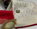 Half White Moonga Crepe Silk Designer Saree