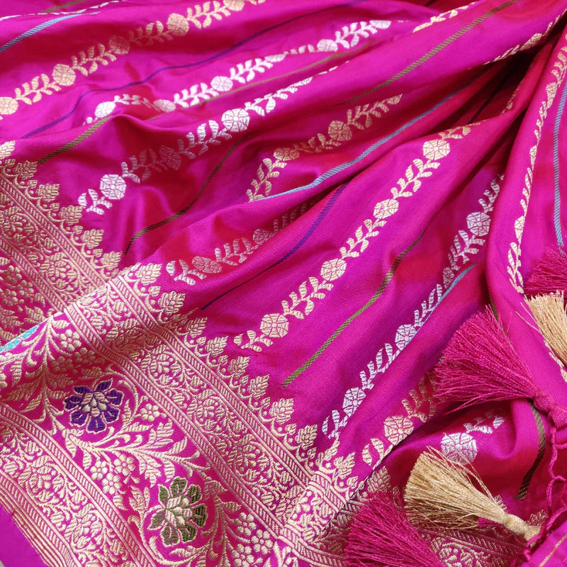 Pure Handloom Banarasi Katan Silk Sarees Online - Geethu Sarees