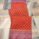 Orange Khaddi Georgette Silk Saree