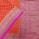 Orange Khaddi Georgette Silk Saree