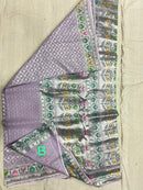 Designer Khaddi Georgette Sarees with Silver Zari Weaving & Paithani Style Border