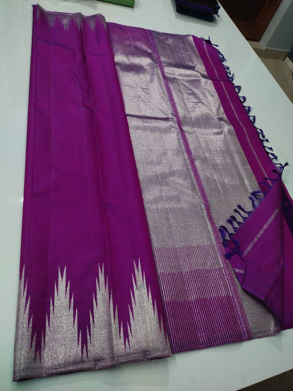 Majentha Temple Border Kanchipuram Silk Saree