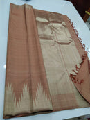 Pastel Brown Temple Border Kanchipuram Silk Saree