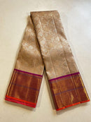 Bridal Kanchipuram Silk Saree with Floral Zari Weaving