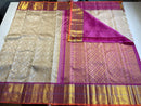 Bridal Kanchipuram Silk Saree with Floral Zari Weaving