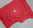 Dark Peach Plain Soft Silk Saree