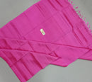 Rose Pink Plain Soft Silk Saree
