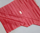 Peach Pink Plain Soft Silk Saree
