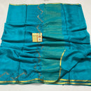 Blue Wrinkle Crepe Silk Saree with Swarovski Stone Work