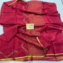 Pink Wrinkle Crepe Silk Saree with Swarovski Stone Work