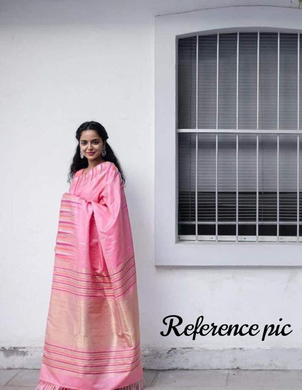 Pink Temple Border Handloom Kanchipuram Silk Saree