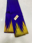 Royal Blue Korvai Temple Border Kanchipuram Silk Saree