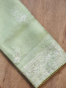 Catalogue - Organza Sarees with Peacock Chikankari Embroidery Work