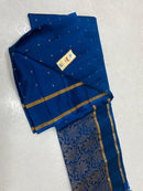 Peacock Blue Kanchipuram Soft Silk Saree