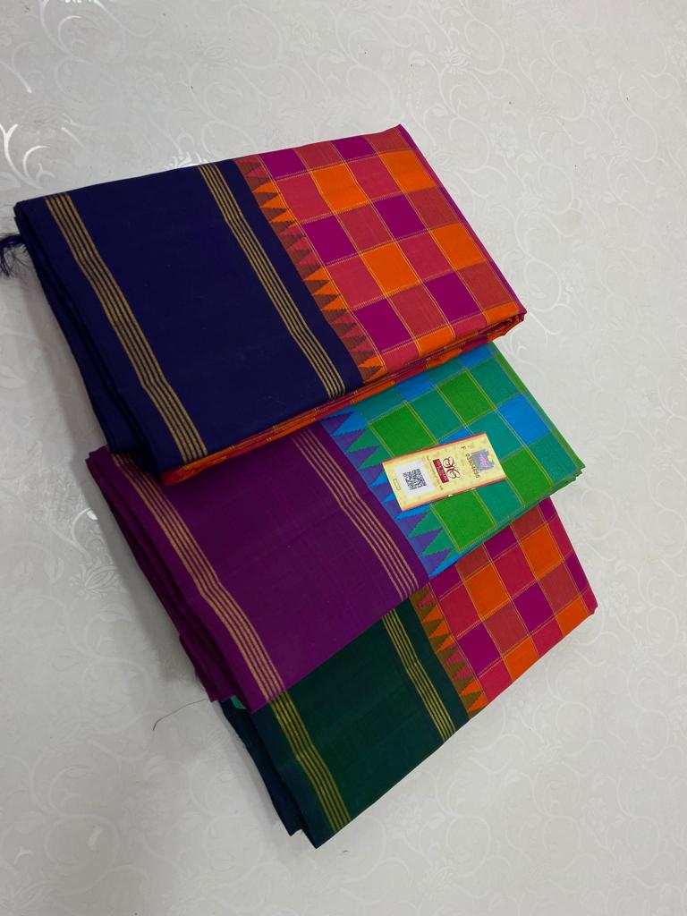 Checked Pattern Handloom Kanchipuram Silk Sarees