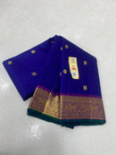 Royal Blue Handloom Kanchipuram Silk Saree