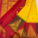 Yellow Korvai Multi Color Temple Border Kanchipuram Silk Saree