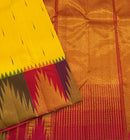Yellow Korvai Multi Color Temple Border Kanchipuram Silk Saree