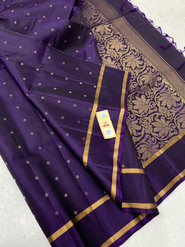 Purple Kanchipuram Soft Silk Saree