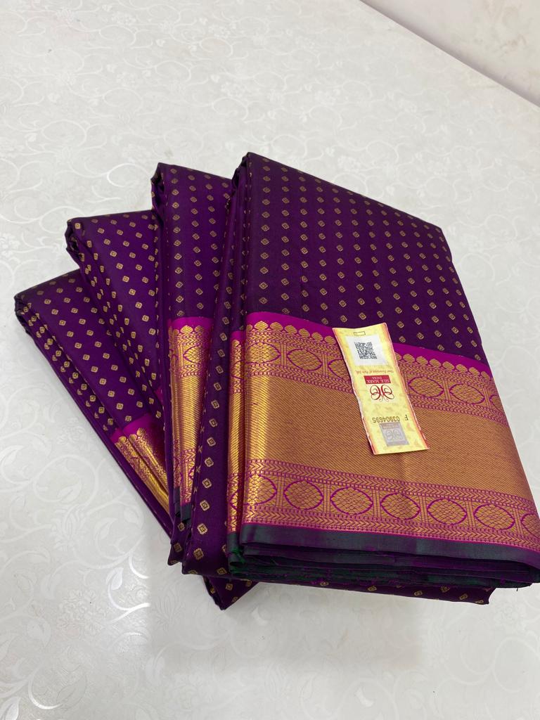 1000 Butta Purple Kanchipuram Handloom Silk Saree