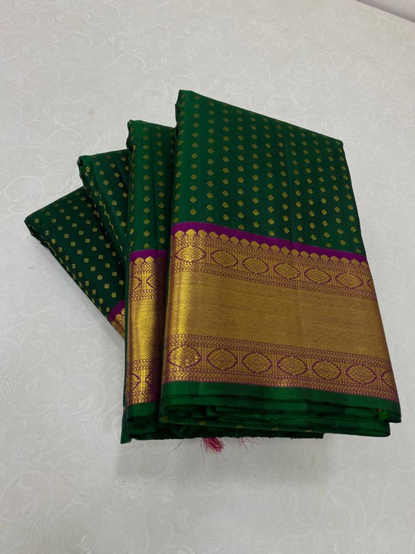 1000 Butta Green Kanchipuram Handloom Silk Saree
