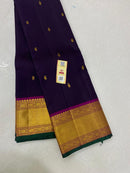 Dark Purple Pure Kanchipuram Handloom Silk Saree