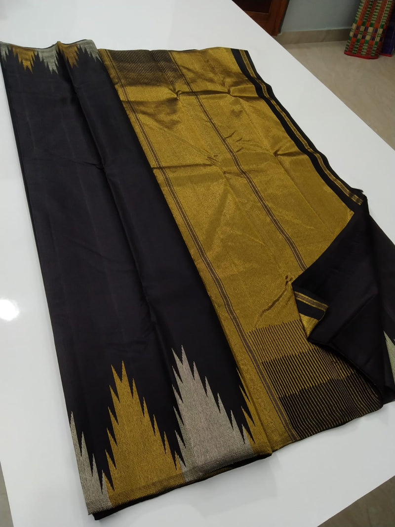 Temple Border Design Semi Silk Saree | RP387