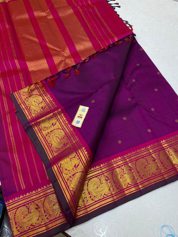 Purple Kanchipuram Silk Saree