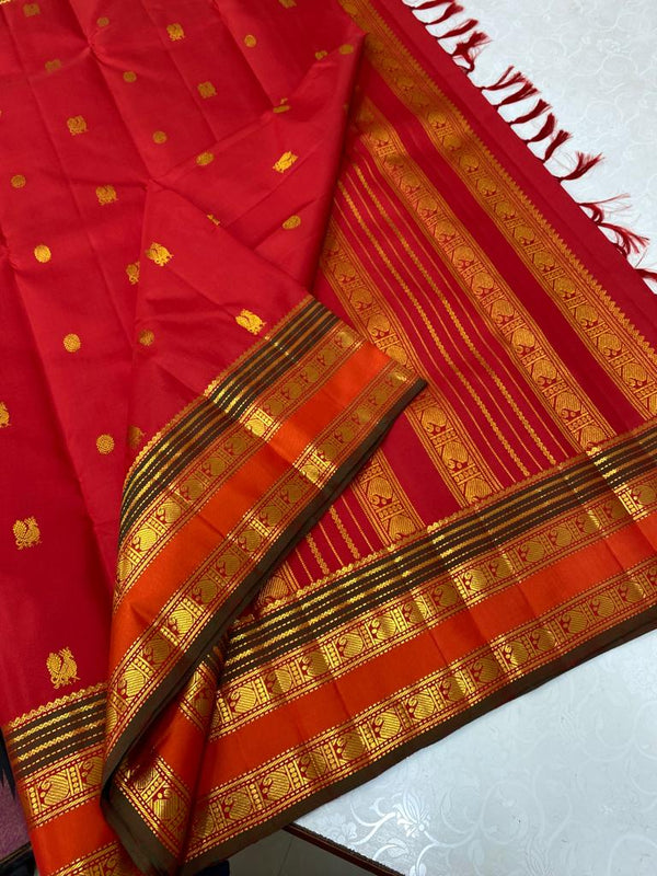 Red Kanchipuram Handloom Pure Silk Saree