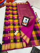 Traditional Paalum Pazhamum Handloom Kanchipuram Silk Saree