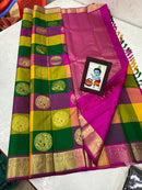 Traditional Paalum Pazhamum Handloom Kanchipuram Silk Saree