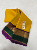 Yellow Kanchipuram Silk Saree with Retta Pettu Border