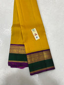 Yellow Kanchipuram Silk Saree with Retta Pettu Border