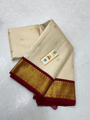 Half White Korvai Kanchipuram Silk Saree