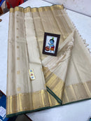 Half White Traditional Kanchipuram Silk Saree