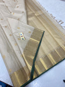 Half White Traditional Kanchipuram Silk Saree