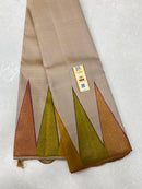 Half White Korvai Temple Border Kanchipuram Silk Saree