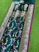 Catalogue - Pure Katan Banarasi Kadhwa Meenakari Jangla Sarees Collection