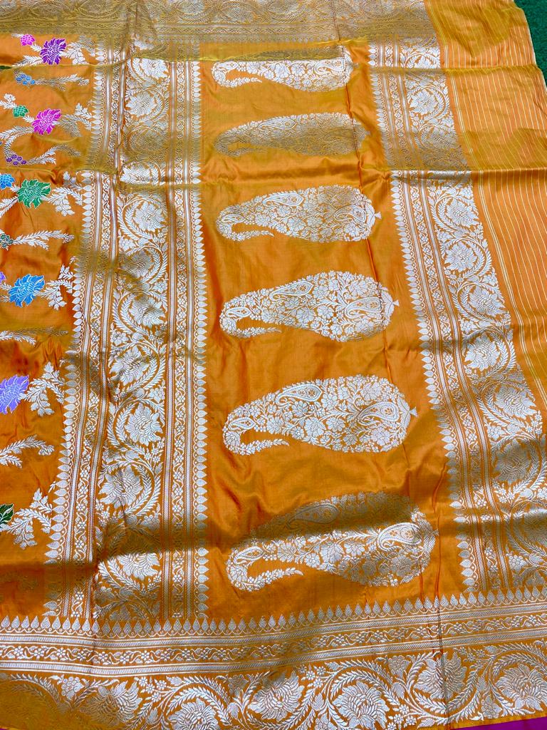 Catalogue - Pure Katan Banarasi Kadhwa Meenakari Jangla Sarees Collection