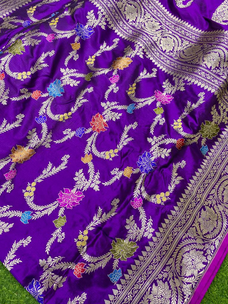 Catalogue - Pure Katan Banarasi Kadhwa Meenakari Jangla Sarees Collection