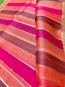 Multicolour Rangkat Style Pure Banarasi Kora Organza Silk Saree