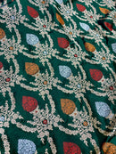 Green Banarasi Silk Katan Jal Meenakari Saree