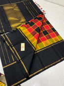 Traditional Checked Pattern Handloom Kanchipuram Silk Saree
