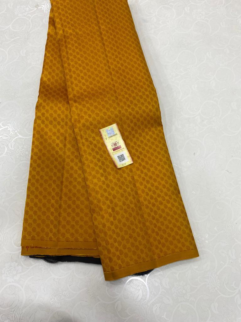 Mustard Yellow Patil Pallu Pattern Handloom Kanchipuram Silk Saree