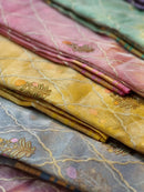 Catalogue - Pure Metalic Tissue Silk Embroidery Jal Sarees Sarees With Katan Banarasi Border