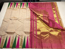 Half White Temple Border Kanchipuram Silk Saree