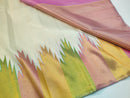 Half White 8 Kol Korvai Temple Border Pure Kanchipuram Silk Saree